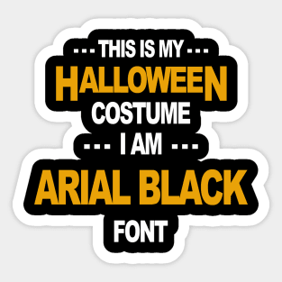 Halloween Costume Arial Black Font Sticker